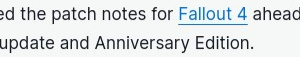 Fallout 4: Bethesda Alerta Mods e Detalha Patch de Aniversário