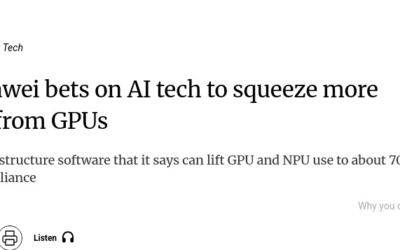 Huawei lança software de IA para dobrar eficiência de GPUs