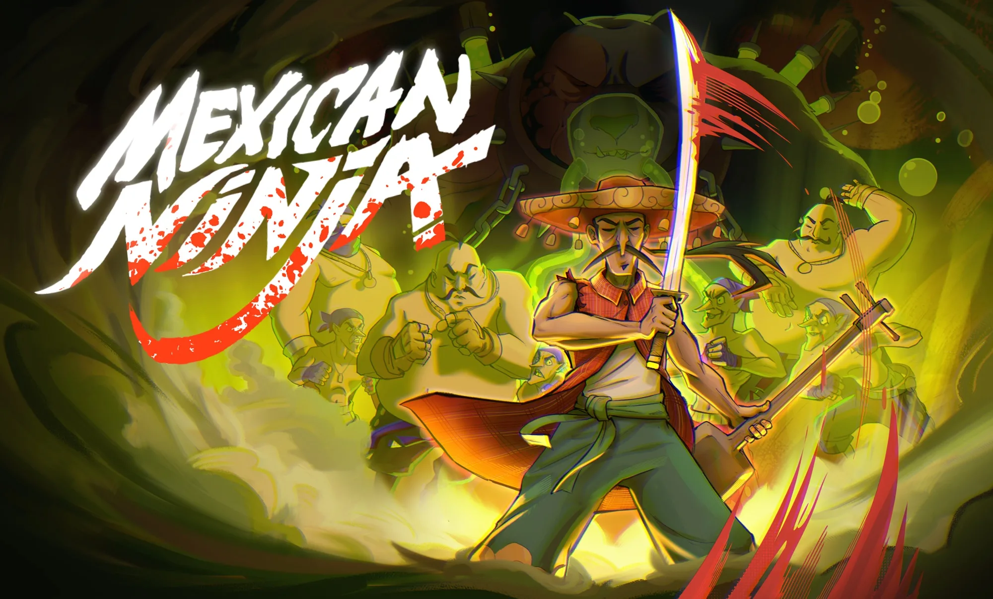 Mexican Ninja: Way of the Donkey - Arte promocional do jogo roguelike de ação 2.5D