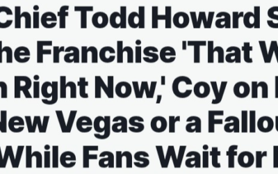 Fallout é a Prioridade da Bethesda no Momento, Confirma Todd Howard
